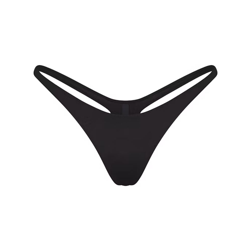 Nwt SKIMS Signature Swim Thong Bikini Bottom Onyx Black Size XXS